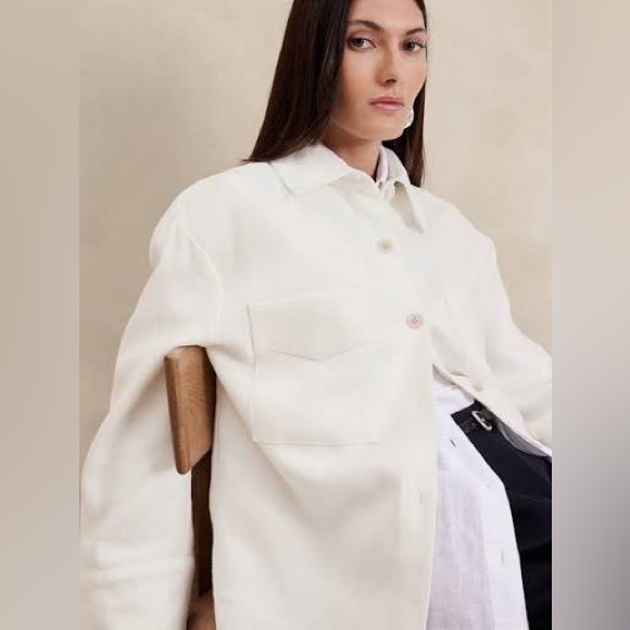 NWOT Banana Republic Linen Shirt Jacket - Picture 1 of 7